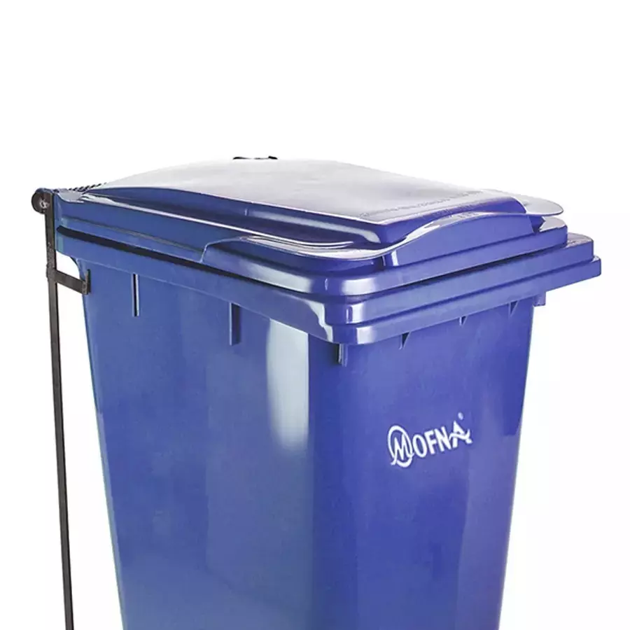 Grassland 120 L Pedal Dustbin with Lid and Wheels HDPE Plastic Blue, GPL1085