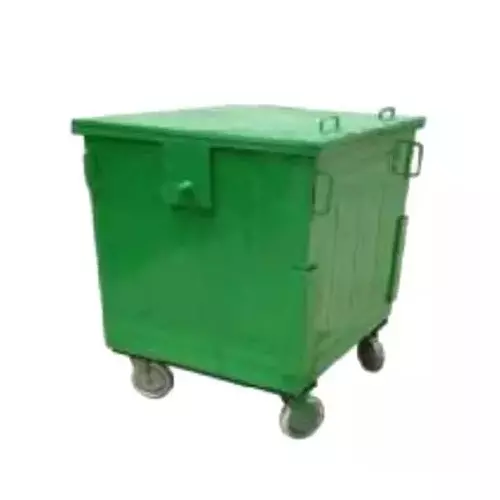 Grassland Dustbin Mild Steel Green 660 L with Lid & 4 Wheels, GSS1105