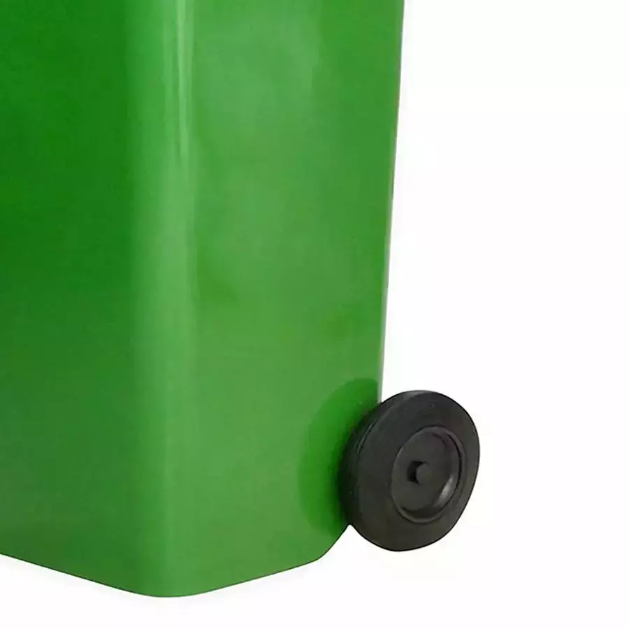 Grassland 240 L Pedal Dustbin with Lid and Wheels HDPE Plastic Green, GPL1111