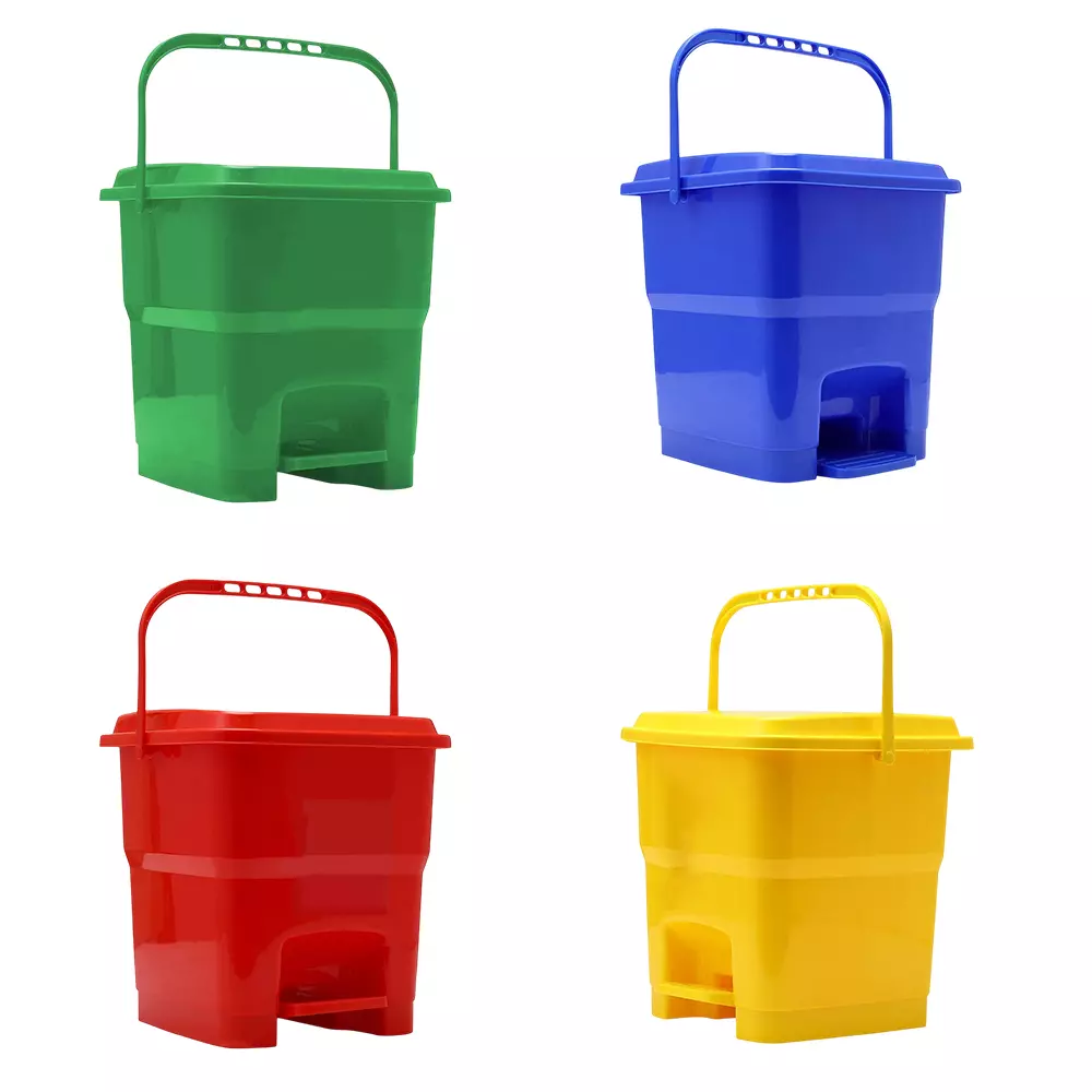 GENERIC 10 L HDPE Biomedical Waste Bin Pedal Operated Multicolor (Pack of 4)