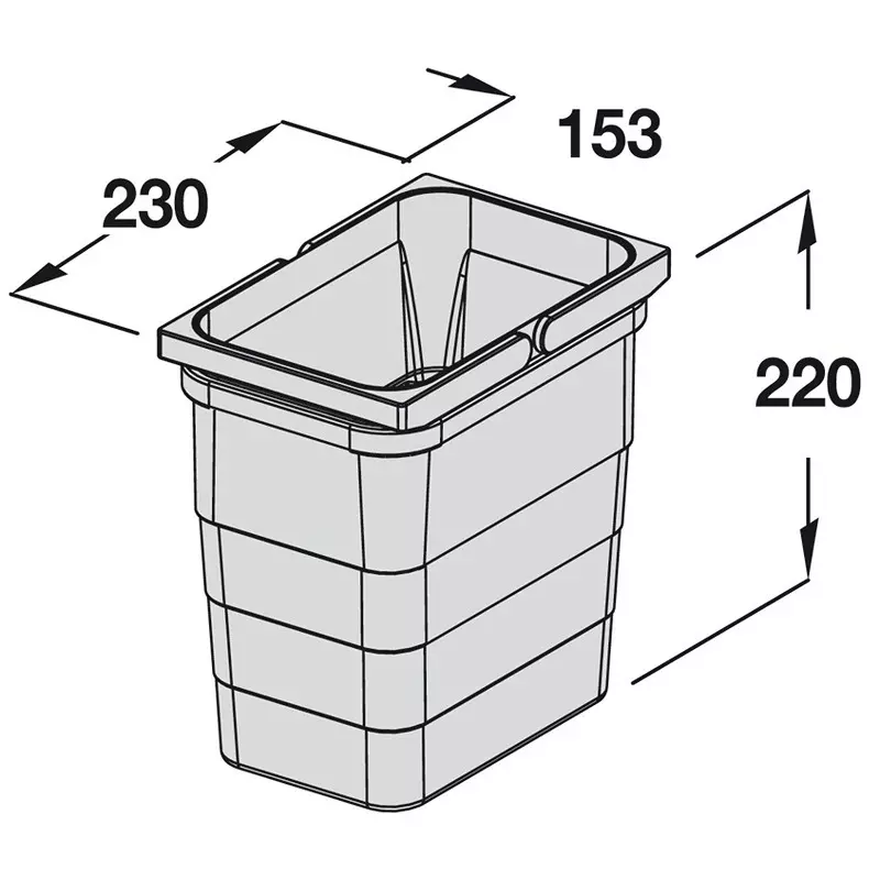Hafele Replacement Bin Plastic 5.50 L Capacity, 502.90.510