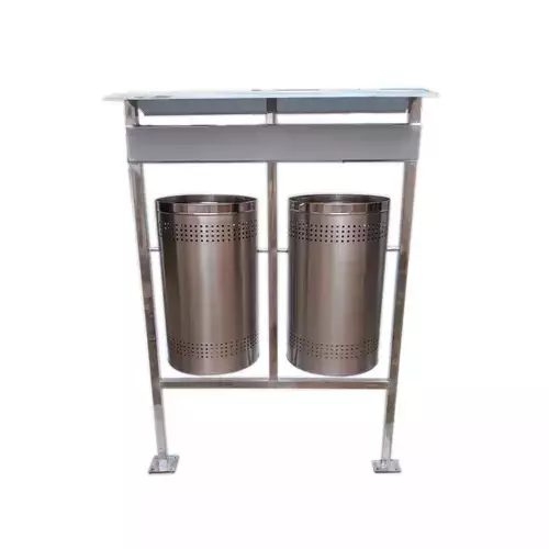 Grassland 100x2 L Open Top Dustbin Stainless Steel Silver 16x28 Inch, GSS1084