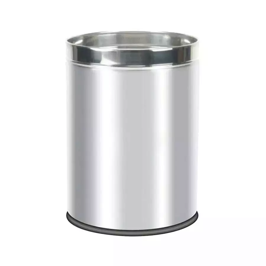 Grassland Open Top Dustbin Stainless Steel Silver 10x14 inch ‎11 L, GSS1205