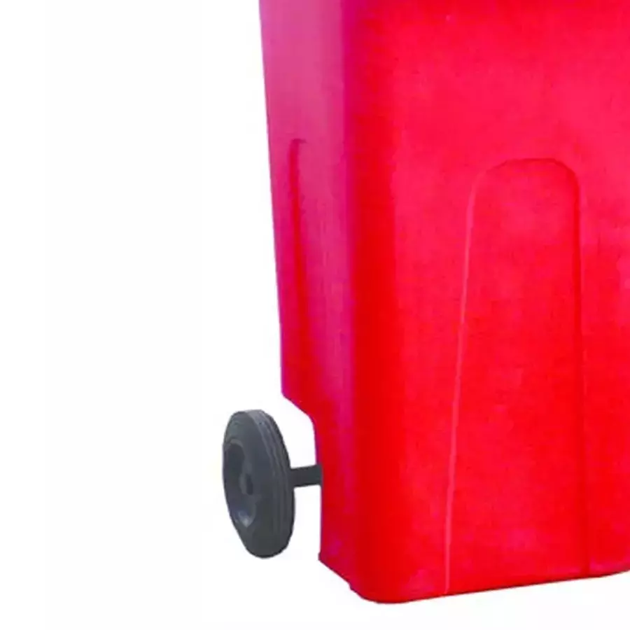 Grassland Dustbin HDPE Plastic Red 120 L with Lid & 2 Wheels, GPL1110