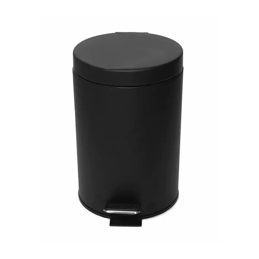 Grassland Pedal Dustbin Open Top Stainless Steel Black 20 L with Lid, GSS1132