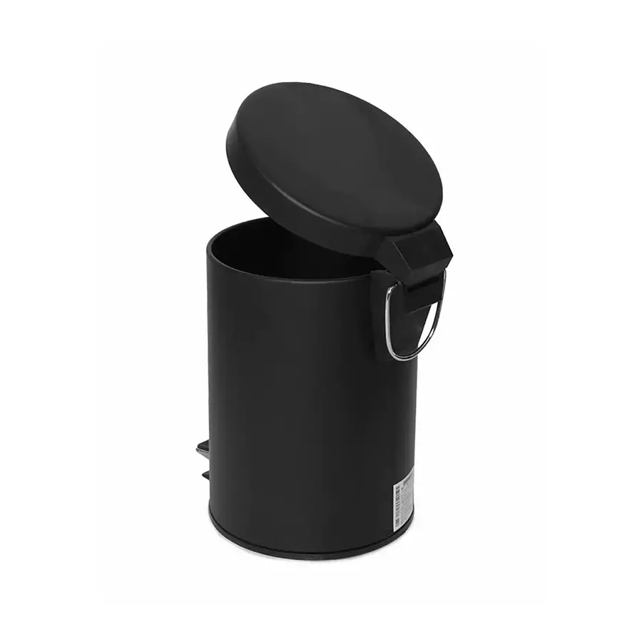 Grassland 36 L Open Top Pedal Dustbin with Lid Stainless Steel Black 12x20 Inch, GSS1132