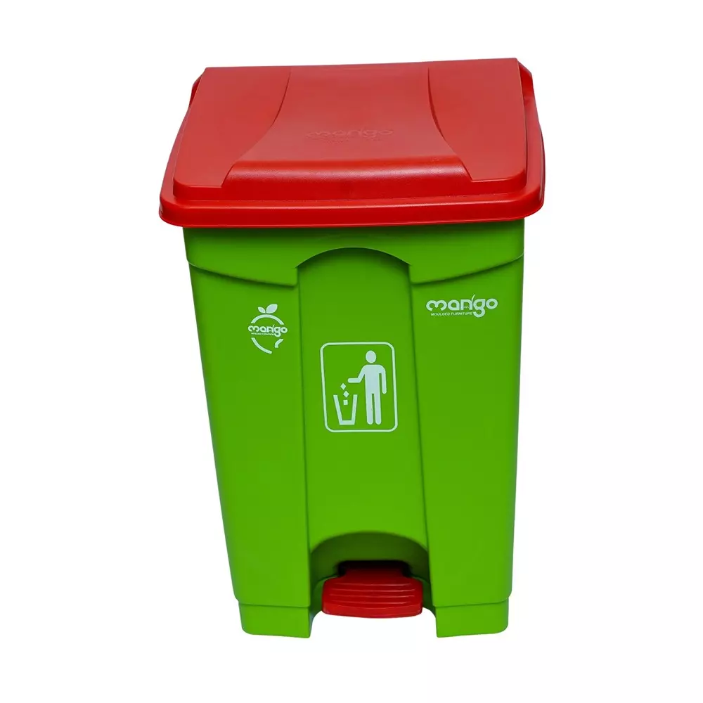 Mango Jumbo Pedal Bin 65 L Capacity 381x431.8x660.4 mm, Green Red