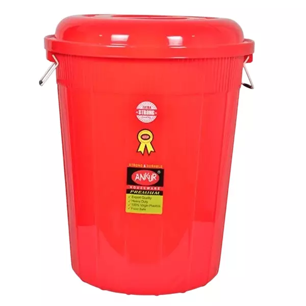 Ankur Storage Tub Virgin Plastic BPA Free 80 L Capacity Assorted with Rolled Rim, Drum-80