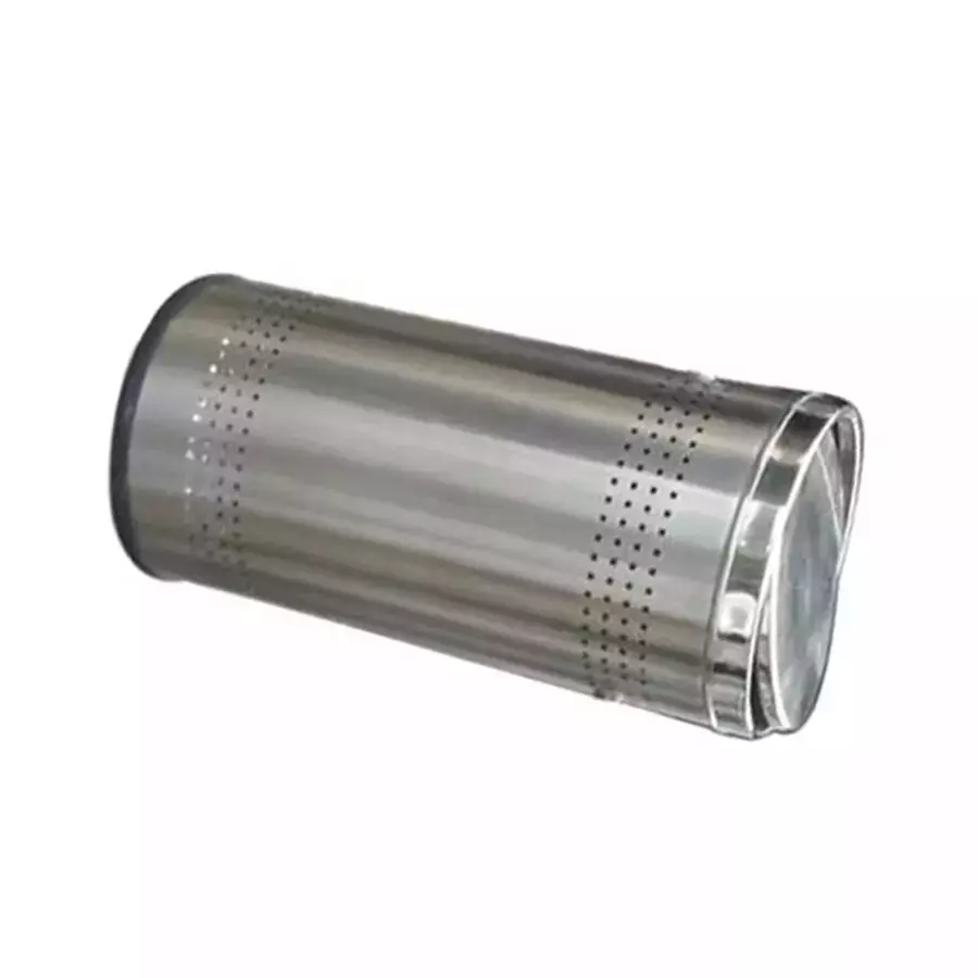 Grassland Open Top Dustbin Stainless Steel Silver 12x28 inch 50 L x 2, GSS1002