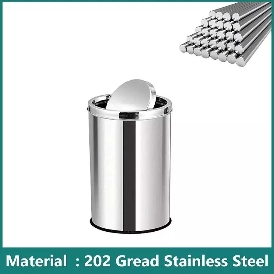 Grassland 50 L Open Top Dustbin Stainless Steel Silver 12x28 Inch, GSS1019