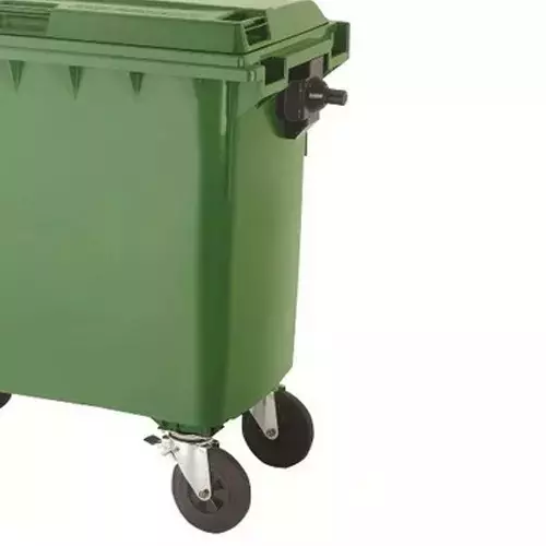 Grassland Dustbin HDPE Plastic Green 640 L with Lid & 4 Wheels, GPL1029