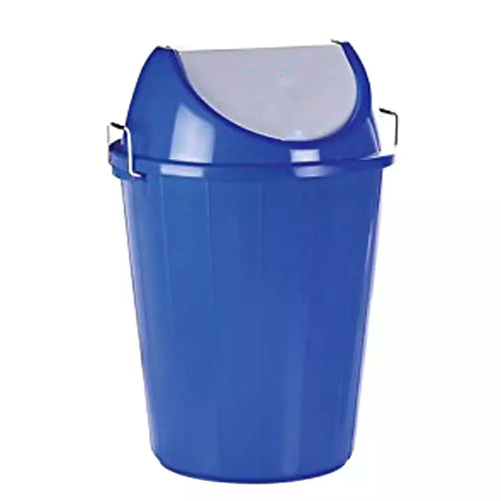 Grassland Dustbin 20 L HDPE Plastic Round Blue with Swing Lid, GPL1069