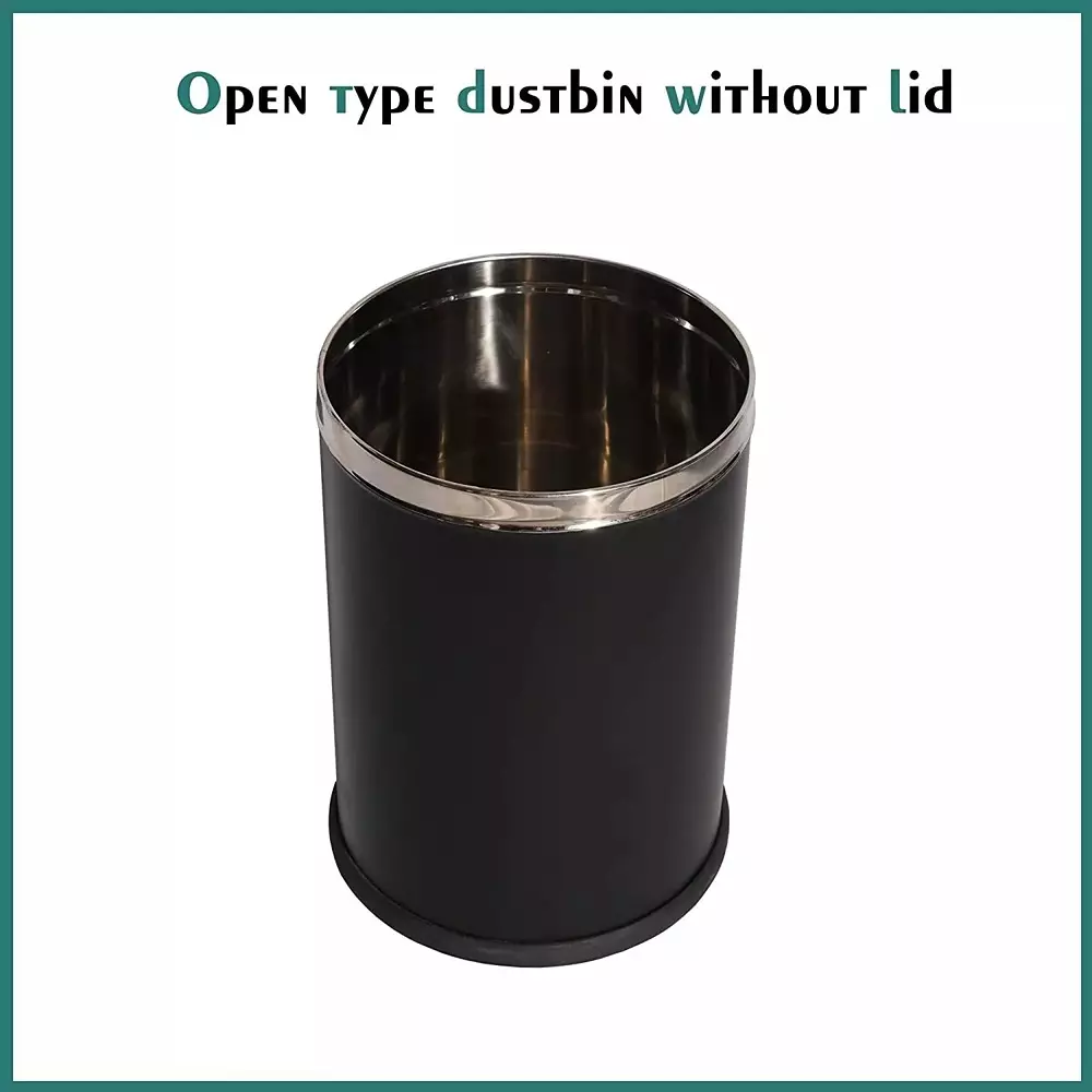 Grassland 50 L Dustbin with Swing Lid Stainless Steel Black 12x28 Inch, GSS1073