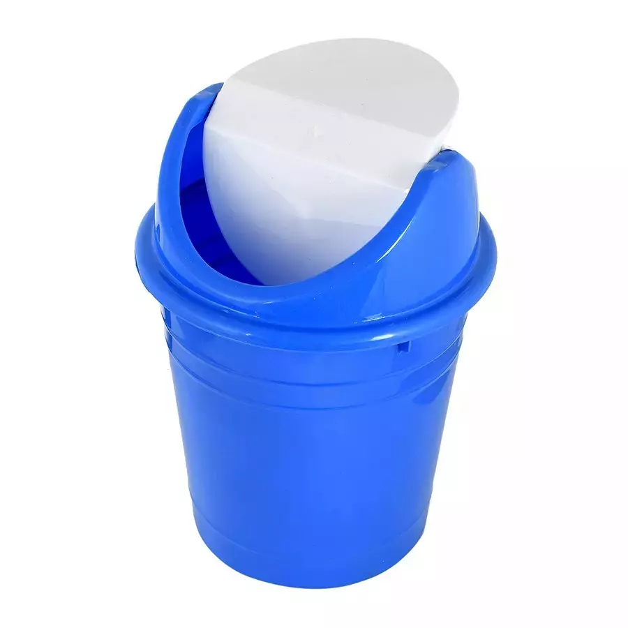 Grassland Dustbin 80 L HDPE Plastic Round Blue with Swing Lid, GPL1076