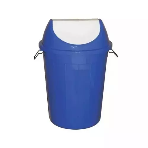 Grassland Dustbin 40 L HDPE Plastic Round Blue with Swing Lid, GPL1089