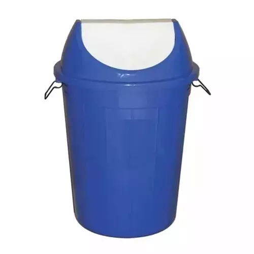 Grassland Dustbin 10 L HDPE Plastic Round Blue with Swing Lid, GPL1127