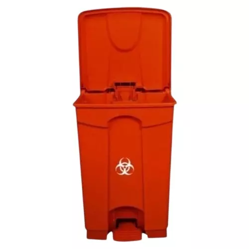 KKR Pedal Bin 45 L Capacity Red Rectangular Shape Plastic for Indoor & Outdoor Use