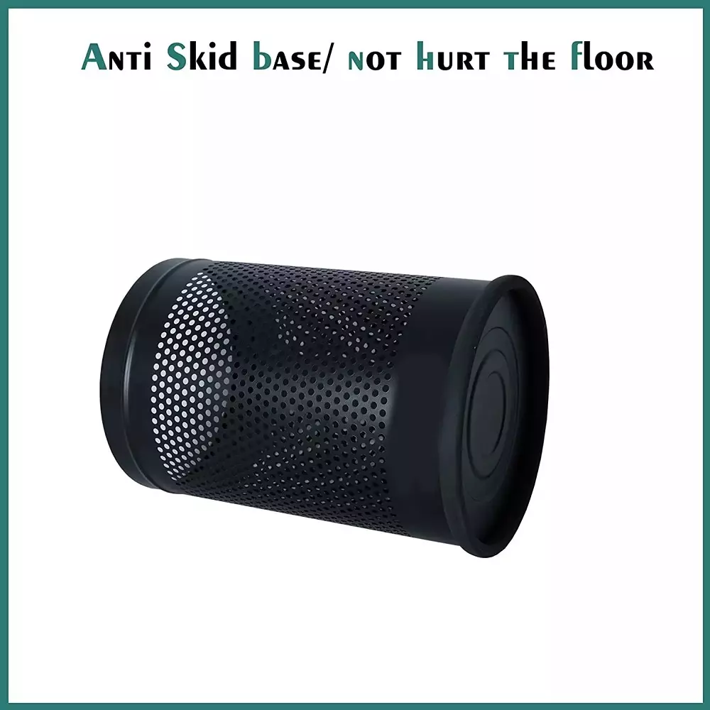 Grassland Open Top Dustbin Stainless Steel Black 8x28 Inch 22 L, GSS1018