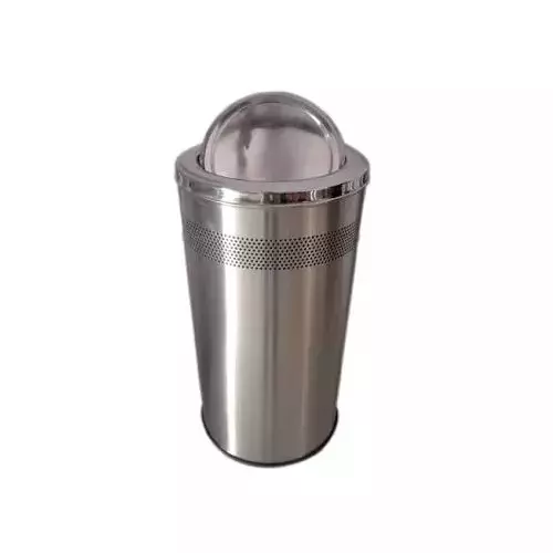 Grassland Open Top Dustbin Stainless Steel Silver 12x28 inch 50 L, GSS1147