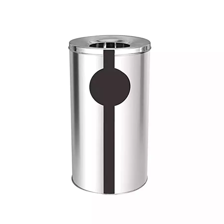 Grassland 60L Open Top Dustbin Stainless Steel Silver 14x24 Inch, GSS1266