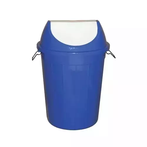 Grassland Dustbin 15 L HDPE Plastic Round Blue with Swing Lid, GPL1117