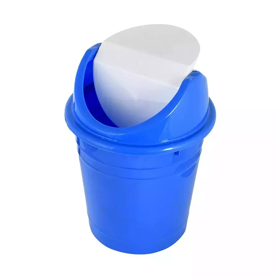 Grassland Dustbin 15 L HDPE Plastic Round Blue with Swing Lid, GPL1117