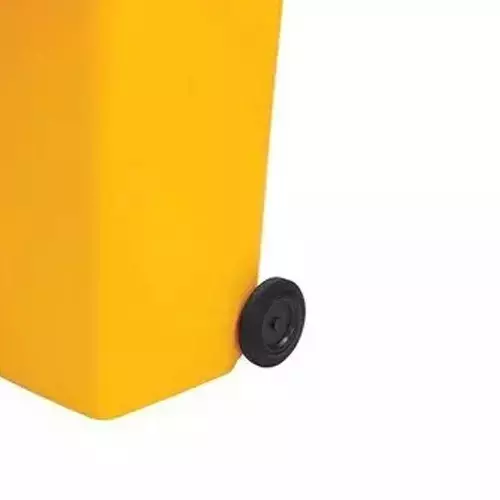 Grassland Dustbin HDPE Plastic Yellow 120 L with Lid & 2 Wheels, GPL1186