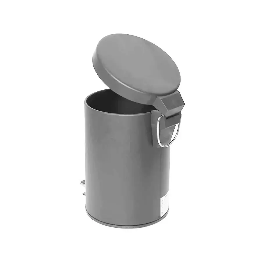 Grassland 35 L Open Top Pedal Dustbin with Lid Stainless Steel Grey 12X19 Inch, GSS1222