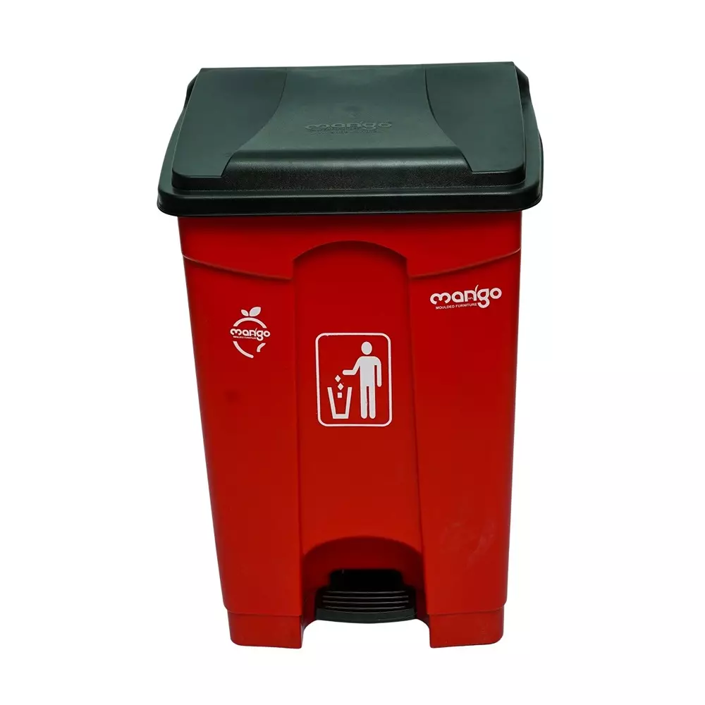 Mango Jumbo Pedal Bin 65 L Capacity 381x431.8x660.4 mm, Red Black