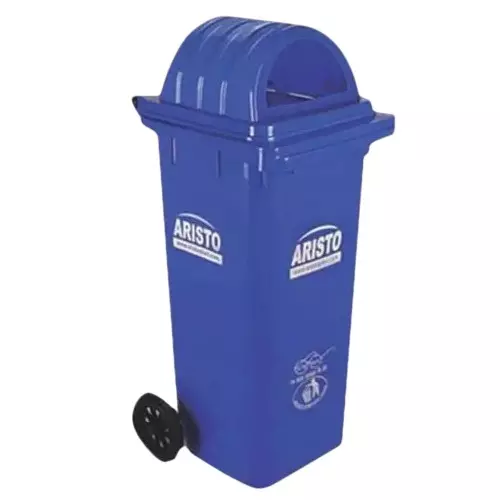 ARISTO Wheel Waste Bin With Dome Lid 120 L Capacity Green