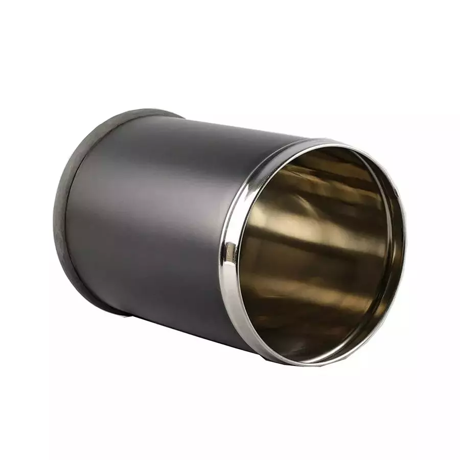 Grassland Open Top Dustbin Stainless Steel Black 12x24 inch 50 L, GSS1237