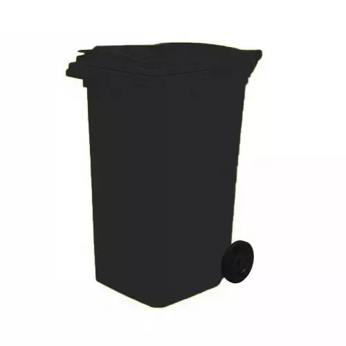 Grassland Dustbin HDPE Plastic Black 120 L with Lid & 2 Wheels, GPL1012