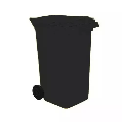 Grassland 120 L Dustbin with Lid and Wheels HDPE Plastic Black, GPL1012