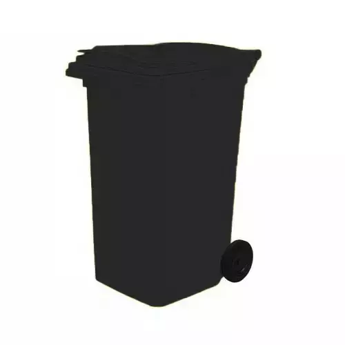 Grassland 120 L Dustbin with Lid and Wheels HDPE Plastic Black, GPL1012