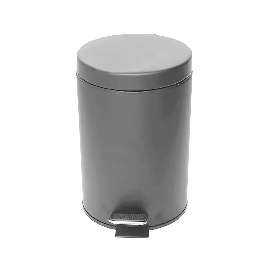 Grassland 5 L Open Top Pedal Dustbin with Lid Stainless Steel Grey 7x10 Inch, GSS1024