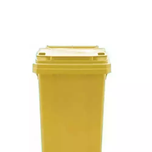 Grassland 80 L Pedal Dustbin with Lid and Wheels HDPE Plastic Yellow, GPL1036