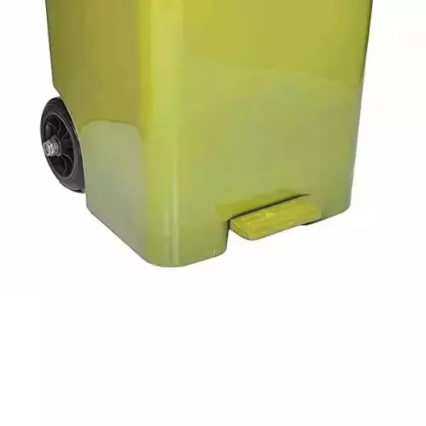 Grassland 80 L Pedal Dustbin with Lid and Wheels HDPE Plastic Yellow, GPL1036