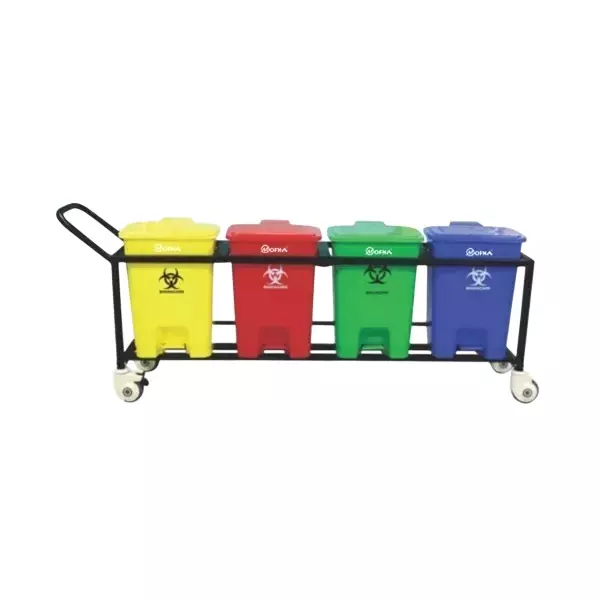 Grassland 20x4 L Pedal Dustbin with Lid and Wheels HDPE Plastic Multicolor, GPL1088
