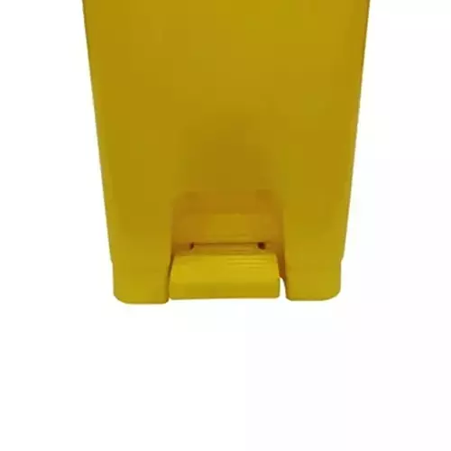 Grassland Pedal Dustbin HDPE Plastic Yellow 15 L with Lid, GPL1121