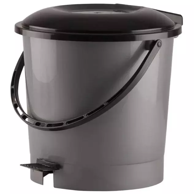 GENERIC Dustbin Small Size 7 L Grey Color Plastic (Pack of 1)
