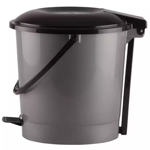 GENERIC Dustbin Small Size 7 L Grey Color Plastic (Pack of 1)