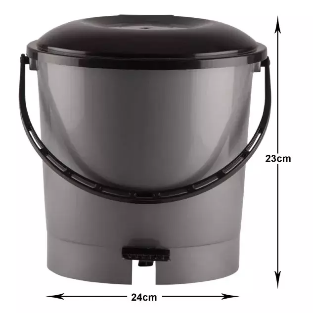 GENERIC Dustbin Small Size 7 L Grey Color Plastic (Pack of 1)