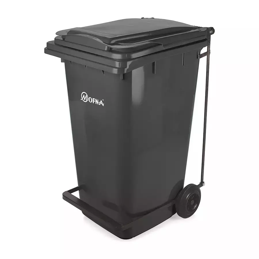 Grassland 120 L Black HDPE Plastic Pedal Dustbin, GPL1249