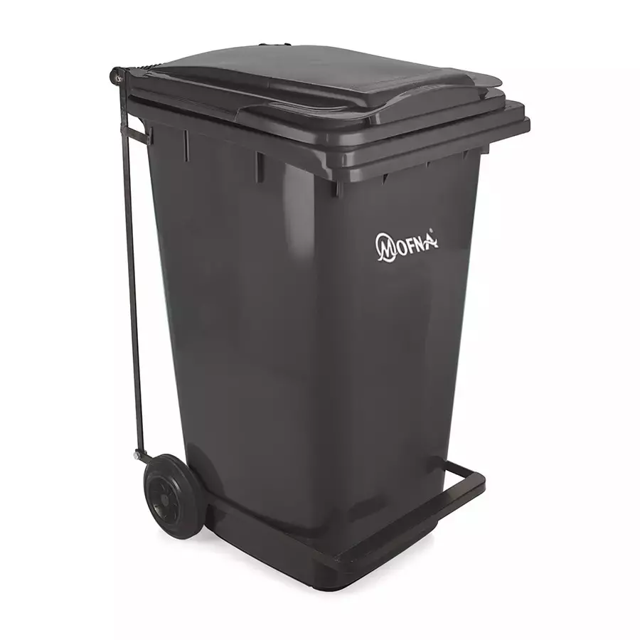 Grassland 120 L Black HDPE Plastic Pedal Dustbin, GPL1249