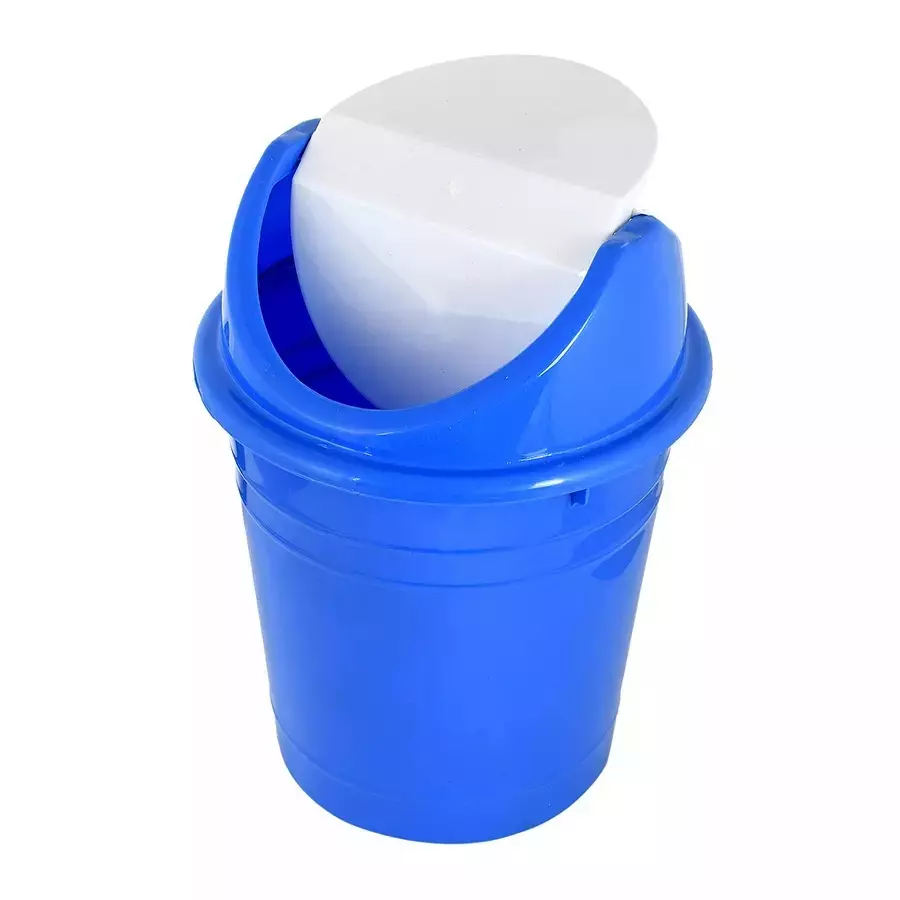 Grassland Dustbin 60 L HDPE Plastic Round Blue with Swing Lid, GPL1112