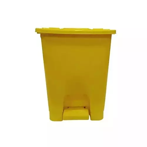 Grassland Pedal Dustbin HDPE Plastic Yellow 65 L with Lid, GPL1157