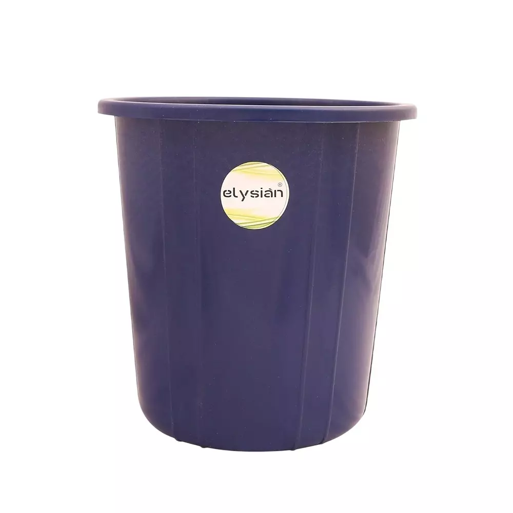 Elysian Dustbin Bucket Blue Plastic Matte 10 L Capacity for Kitchen Garbage Waste
