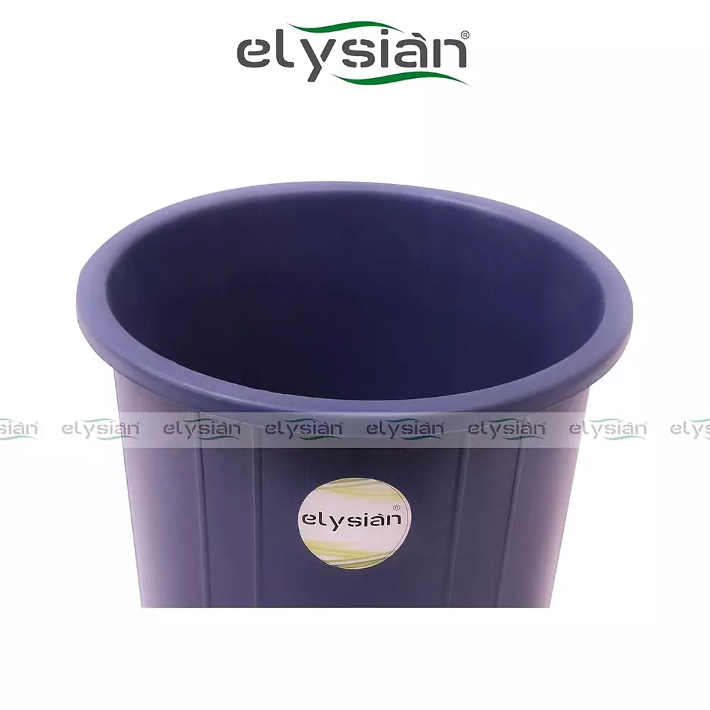 Elysian Dustbin Bucket Blue Plastic Matte 10 L Capacity for Kitchen Garbage Waste