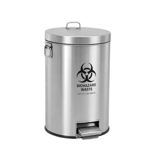 R & R Biomedical Pedal Waste Bin 65 L Capacity Stainless Steel for Hospitals, Clinics, Laboratories, Healthcare Use