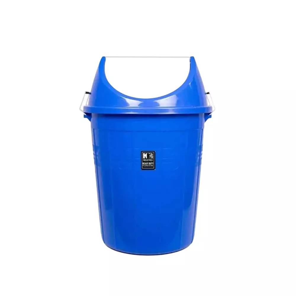KKR Heavy Duty Swing Dustbin 30 L Capacity Blue Round Shape Plastic for Indoor & Outdoor Use